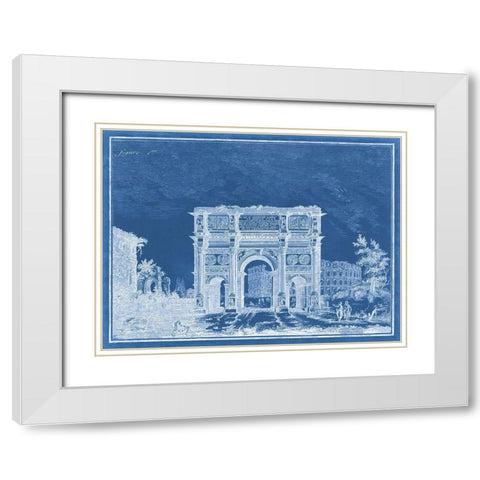 Indigo Antiquities I White Modern Wood Framed Art Print with Double Matting by Vision Studio