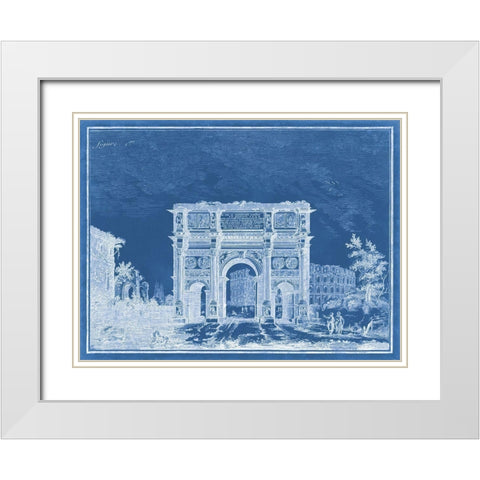 Indigo Antiquities I White Modern Wood Framed Art Print with Double Matting by Vision Studio