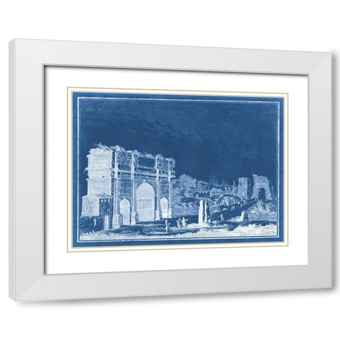 Indigo Antiquities II White Modern Wood Framed Art Print with Double Matting by Vision Studio
