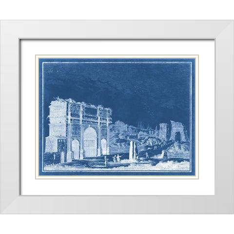 Indigo Antiquities II White Modern Wood Framed Art Print with Double Matting by Vision Studio
