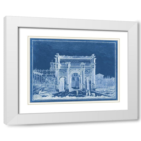 Indigo Antiquities III White Modern Wood Framed Art Print with Double Matting by Vision Studio