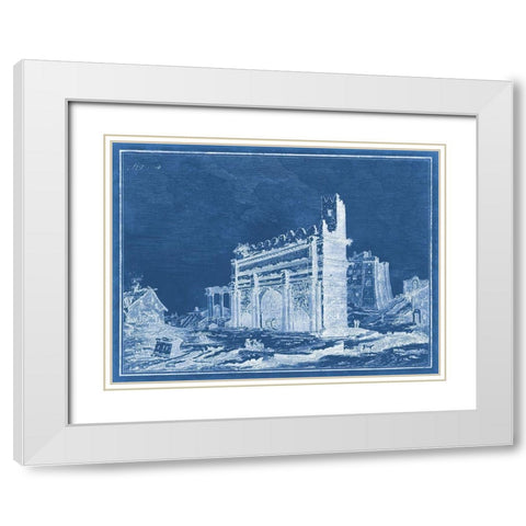 Indigo Antiquities IV White Modern Wood Framed Art Print with Double Matting by Vision Studio