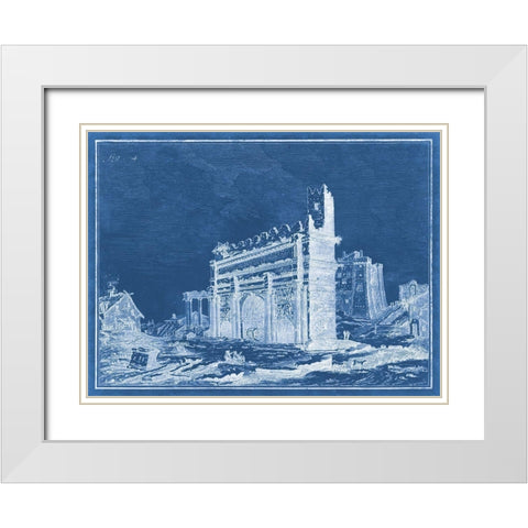 Indigo Antiquities IV White Modern Wood Framed Art Print with Double Matting by Vision Studio