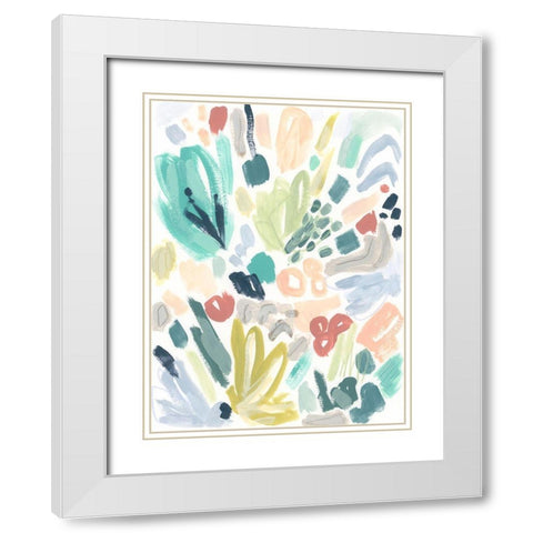 Garden Terrazzo I White Modern Wood Framed Art Print with Double Matting by Vess, June Erica