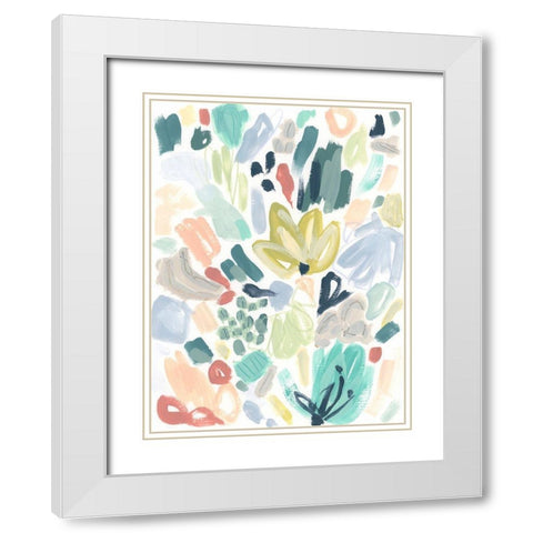 Garden Terrazzo II White Modern Wood Framed Art Print with Double Matting by Vess, June Erica