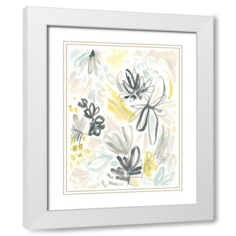Brush Bloom Jumble II White Modern Wood Framed Art Print with Double Matting by Vess, June Erica