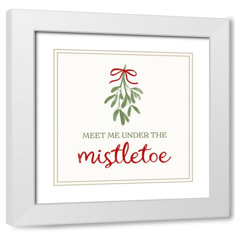 Mistletoe Wishes I White Modern Wood Framed Art Print with Double Matting by Barnes, Victoria