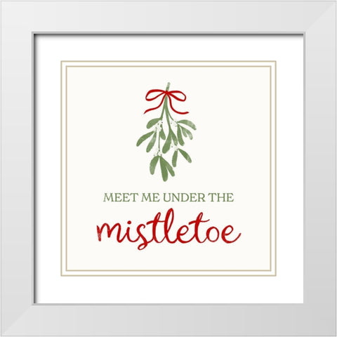 Mistletoe Wishes I White Modern Wood Framed Art Print with Double Matting by Barnes, Victoria