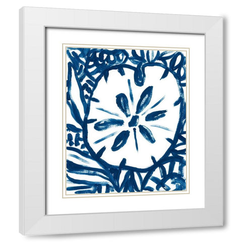 Brushy Beach Batik II White Modern Wood Framed Art Print with Double Matting by Vess, June Erica