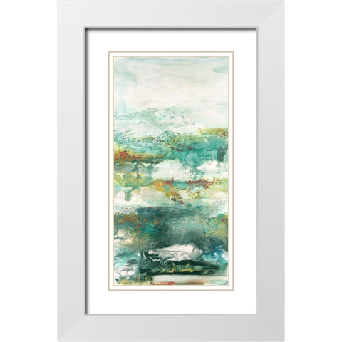 Embellished Emerald Vision I White Modern Wood Framed Art Print with Double Matting by Bramma, Lila