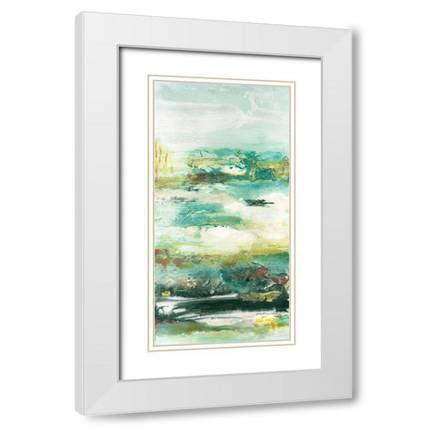 Embellished Emerald Vision II White Modern Wood Framed Art Print with Double Matting by Bramma, Lila