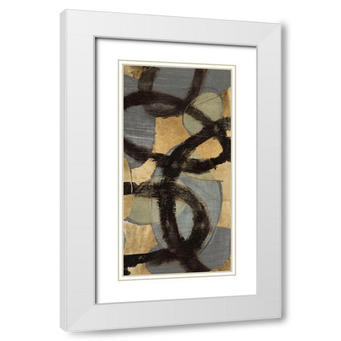 Gilded Links II White Modern Wood Framed Art Print with Double Matting by Goldberger, Jennifer