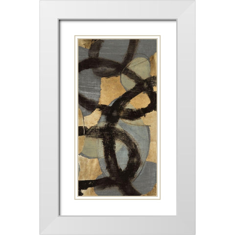 Gilded Links II White Modern Wood Framed Art Print with Double Matting by Goldberger, Jennifer