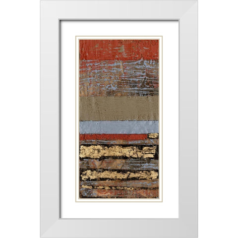 Embellished Wax Textures I White Modern Wood Framed Art Print with Double Matting by Goldberger, Jennifer