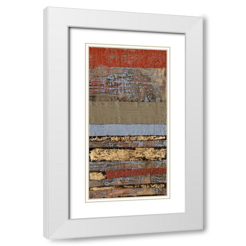 Embellished Wax Textures II White Modern Wood Framed Art Print with Double Matting by Goldberger, Jennifer