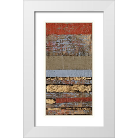 Embellished Wax Textures II White Modern Wood Framed Art Print with Double Matting by Goldberger, Jennifer