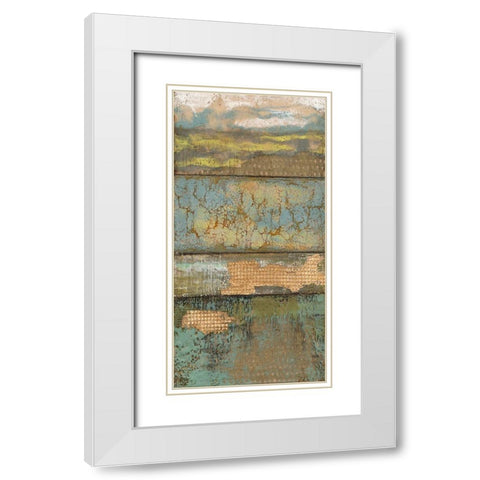 Embellished Segmented Textures I White Modern Wood Framed Art Print with Double Matting by Goldberger, Jennifer