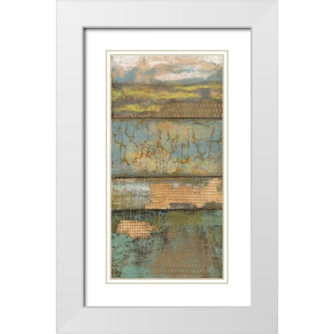 Embellished Segmented Textures I White Modern Wood Framed Art Print with Double Matting by Goldberger, Jennifer