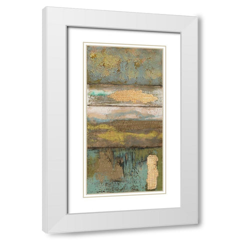 Embellished Segmented Textures II White Modern Wood Framed Art Print with Double Matting by Goldberger, Jennifer