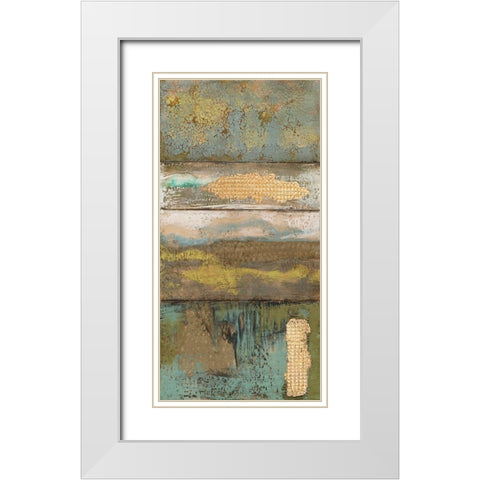 Embellished Segmented Textures II White Modern Wood Framed Art Print with Double Matting by Goldberger, Jennifer