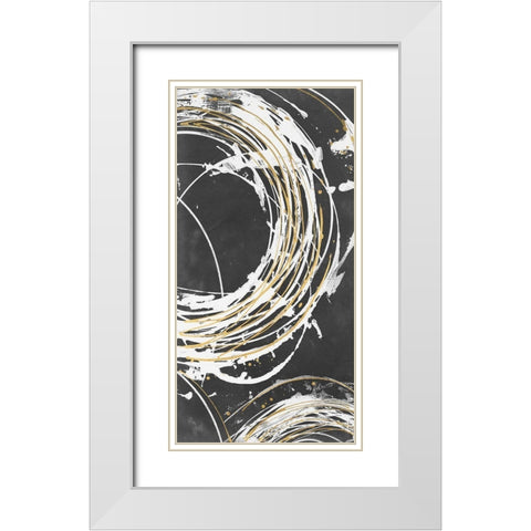 Gilded Circle Back II White Modern Wood Framed Art Print with Double Matting by Harper, Ethan