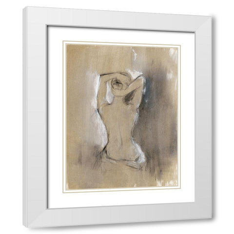 Embellished Contemporary Figure I White Modern Wood Framed Art Print with Double Matting by Harper, Ethan