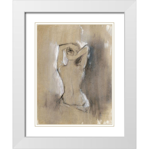 Embellished Contemporary Figure I White Modern Wood Framed Art Print with Double Matting by Harper, Ethan