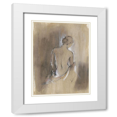 Embellished Contemporary Figure II White Modern Wood Framed Art Print with Double Matting by Harper, Ethan