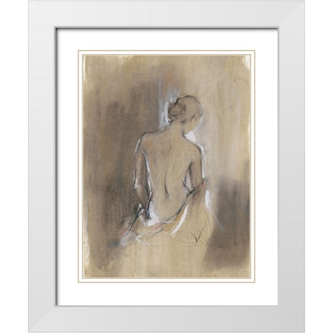 Embellished Contemporary Figure II White Modern Wood Framed Art Print with Double Matting by Harper, Ethan