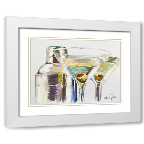 Cheers II White Modern Wood Framed Art Print with Double Matting by Segal, Alan