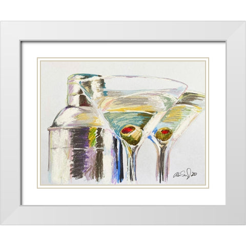 Cheers II White Modern Wood Framed Art Print with Double Matting by Segal, Alan