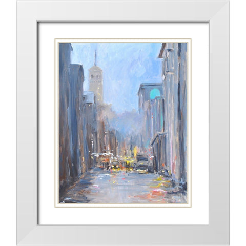 City View White Modern Wood Framed Art Print with Double Matting by Stevens, Allayn