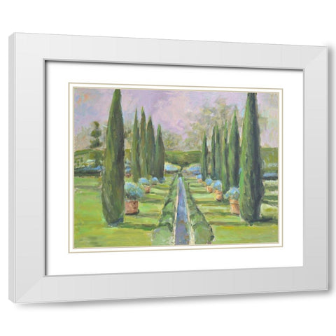 Garden Path White Modern Wood Framed Art Print with Double Matting by Stevens, Allayn