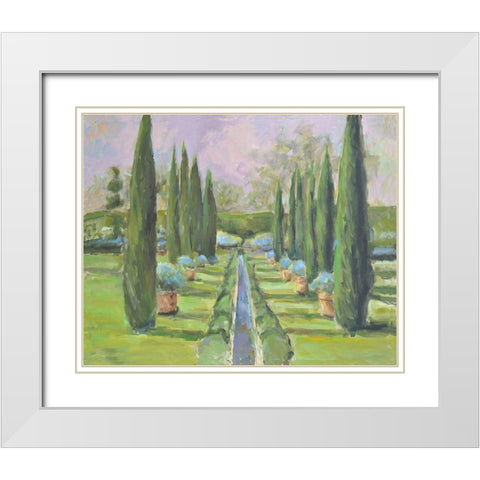 Garden Path White Modern Wood Framed Art Print with Double Matting by Stevens, Allayn