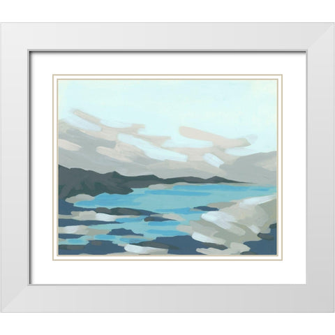 Cloudy Inlet II White Modern Wood Framed Art Print with Double Matting by Vess, June Erica