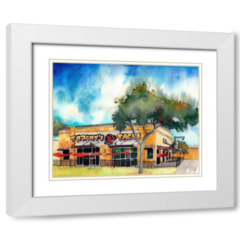 Torchys Tacos White Modern Wood Framed Art Print with Double Matting by McCreery, Paul