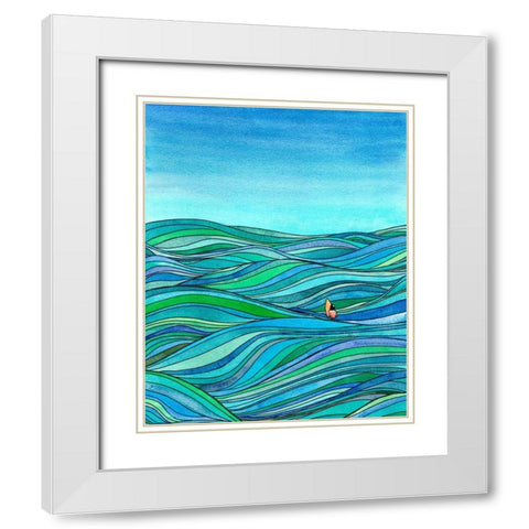 Surfer Bruh White Modern Wood Framed Art Print with Double Matting by McCreery, Paul