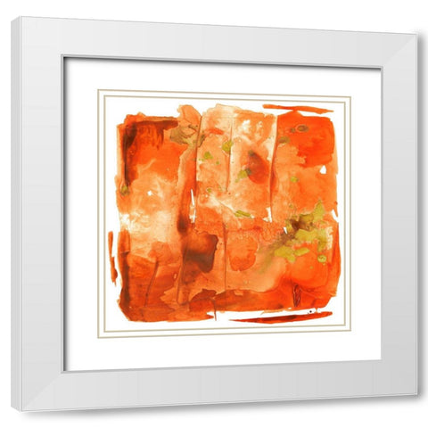 Orange Crush White Modern Wood Framed Art Print with Double Matting by Combs, Joyce