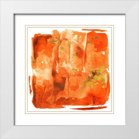 Orange Crush White Modern Wood Framed Art Print with Double Matting by Combs, Joyce