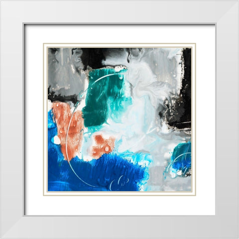 Mystical Blue 2 White Modern Wood Framed Art Print with Double Matting by Combs, Joyce