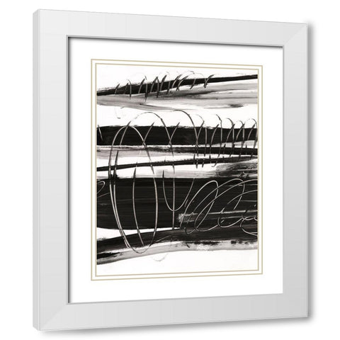 Write on the Line II White Modern Wood Framed Art Print with Double Matting by Harper, Ethan