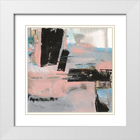 Angelas Abstract I White Modern Wood Framed Art Print with Double Matting by Harper, Ethan