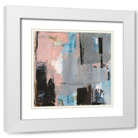 Angelas Abstract II White Modern Wood Framed Art Print with Double Matting by Harper, Ethan