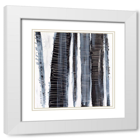Scribble Birches I White Modern Wood Framed Art Print with Double Matting by Harper, Ethan