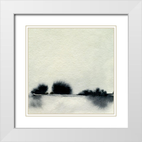Ink Bloom Landscape I White Modern Wood Framed Art Print with Double Matting by Caroline, Emma