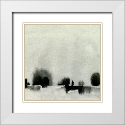 Ink Bloom Landscape III White Modern Wood Framed Art Print with Double Matting by Caroline, Emma