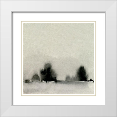 Ink Bloom Landscape IV White Modern Wood Framed Art Print with Double Matting by Caroline, Emma