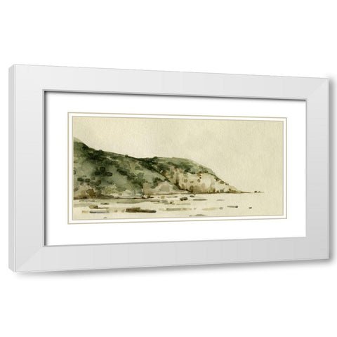 Coastal Hills I White Modern Wood Framed Art Print with Double Matting by Caroline, Emma