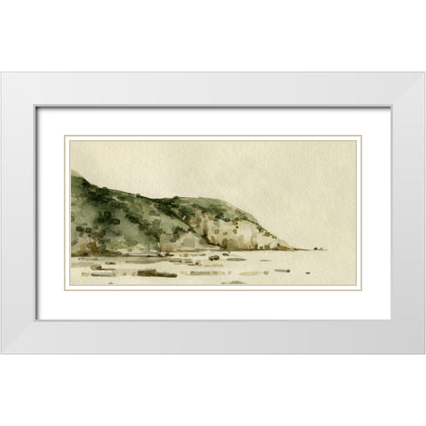 Coastal Hills I White Modern Wood Framed Art Print with Double Matting by Caroline, Emma