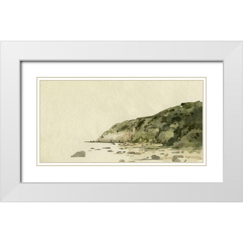 Coastal Hills II White Modern Wood Framed Art Print with Double Matting by Caroline, Emma